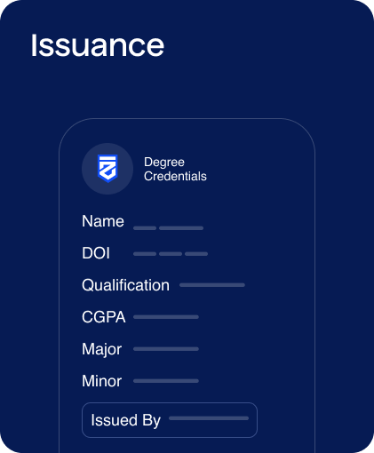 Issuance card showing degree credentials